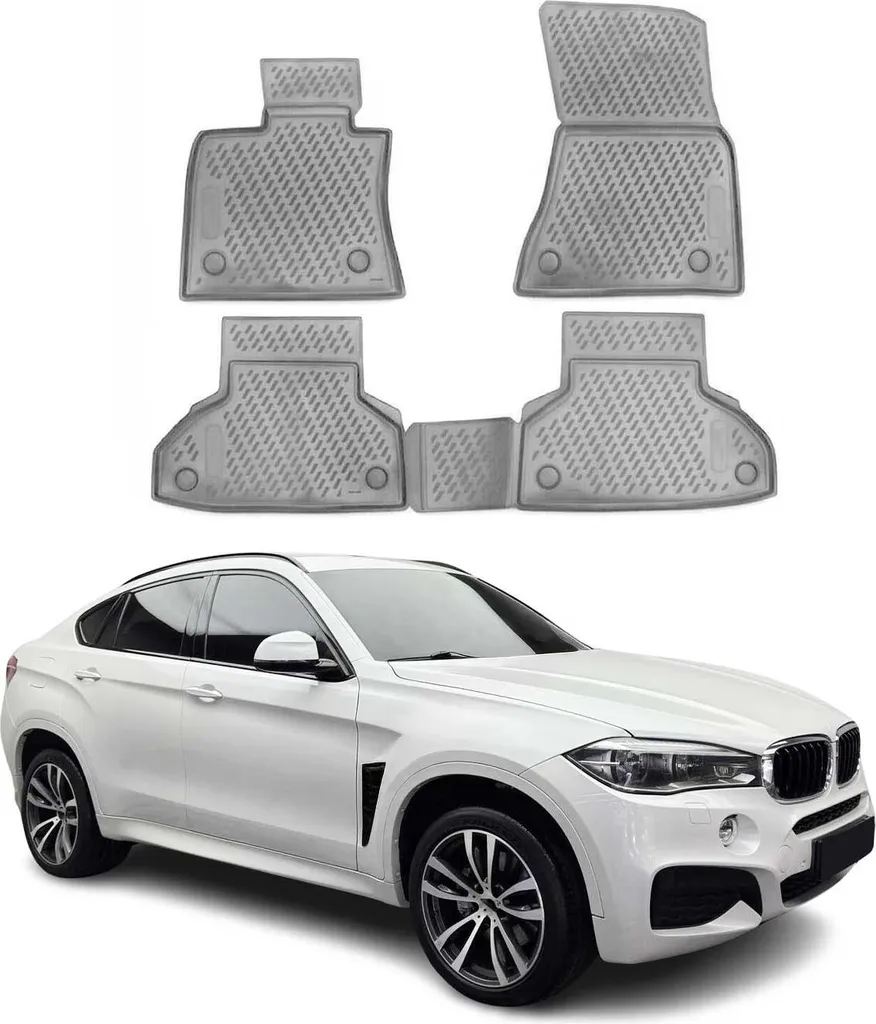 Tappetini 3D TPE Grigio BMW X6 F16 F86 (2014-2019) - Qualità OEM