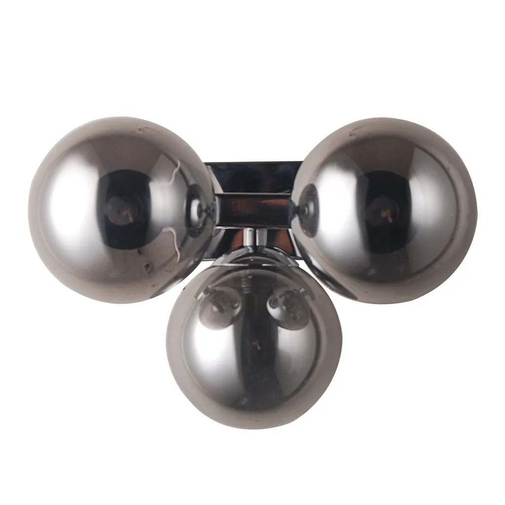 Applique LED en Verre Fumé Italux Marbelio Finition Chrome Brillant LED