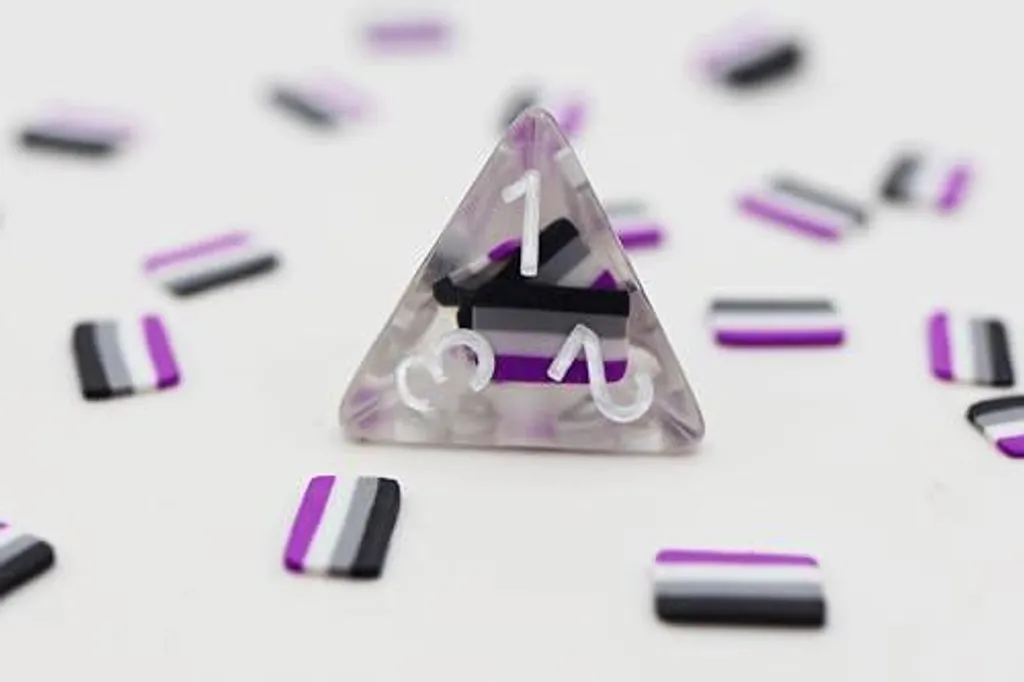 Dés de jeu RPG Foam Brain Games coloris Drapeau Asexuel haute qualité