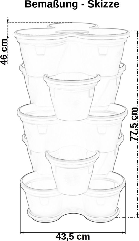 5x Blumentopf Säulentopf Pflanzturm Hochbeet mit Produktbild 2