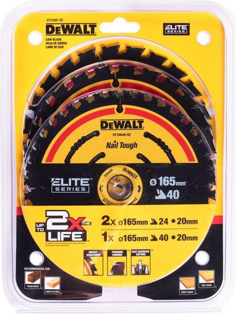 Elite Houtcirkelzaag 2*165 mm 24 tanden + 165 mm 40 tanden Productafbeelding 