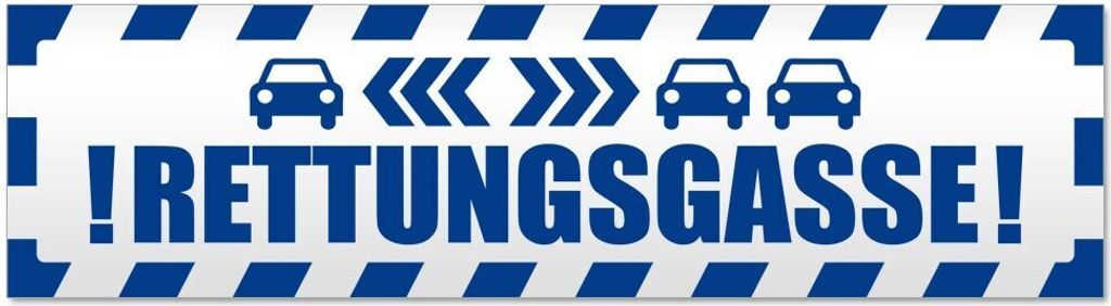 Kiwistar Rettungsgasse Autos gestreift Magnetschild Schild magnetisch - 20cm Verkehrsblau - Magnetfolie für Auto PKW Kfz