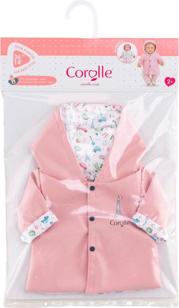 Corolle Regenjacke Babypuppe 36cm - Wendejacke rosa Puppenkleidung