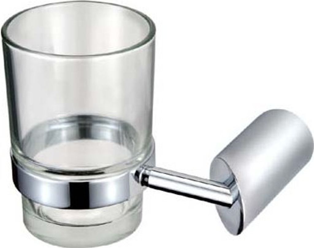 Design Becherhalter | Zahnputzbecher Edelstahl inkl. Glas | Produktbild 