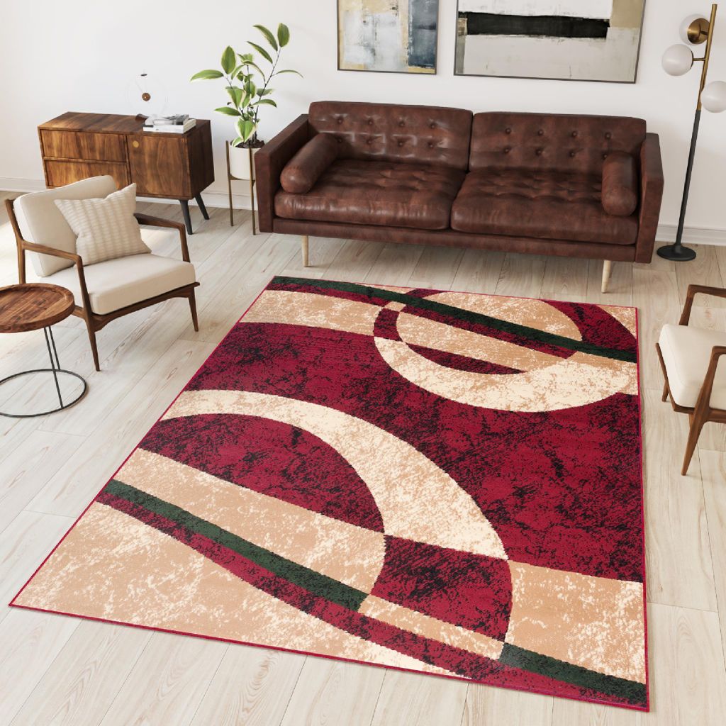 Tapiso Teppich DREAM Modern Beige Creme Rot Wohnzimmer  250 Produktbild 