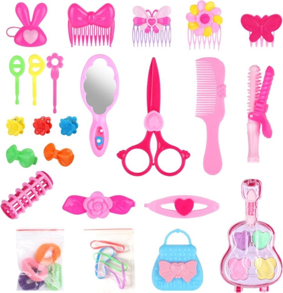 25 Stück Friseur-Make-up-Puppen, Haar-Styling-Modell, Puppenkopf, Spielset, Spielzeug, Zubehör für Mädchen und Kinder