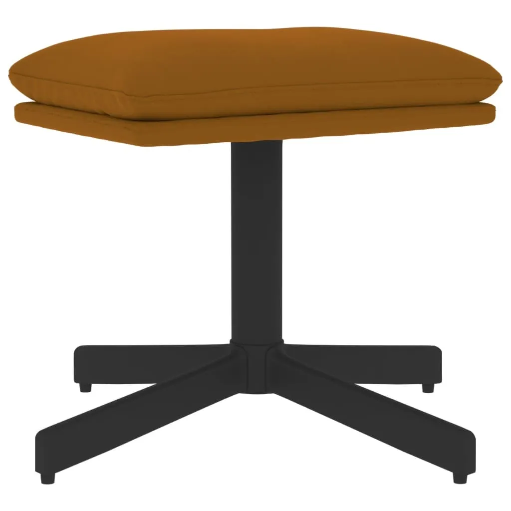 Tabouret de pied Marron 60x60x36 cm en Velours Soft - Modèle XL Luxe