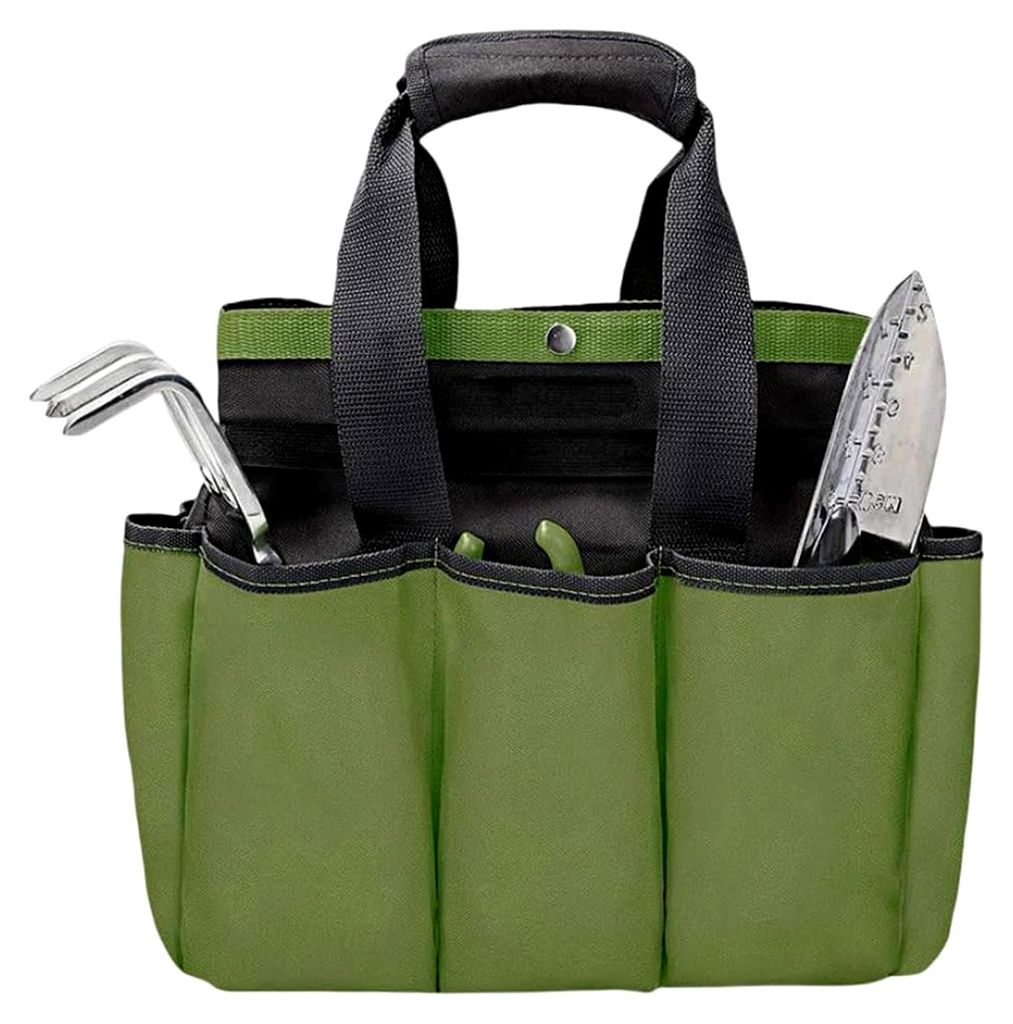 Gartenwerkzeugtasche, Organizer mit mehreren Taschen und Griffen, dunkelgrün