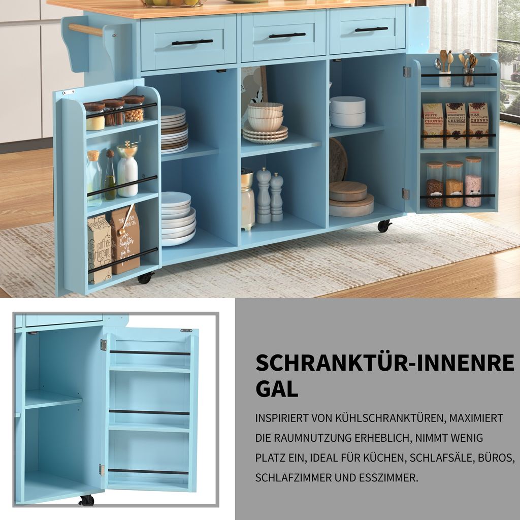 Flieks Servierwagen Kücheninsel Küchenschrank mit 3 Produktbild 5