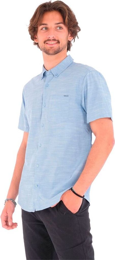 Hurley Organic One&only Stretch Kurzarmhemd Blau L Mann Blau L