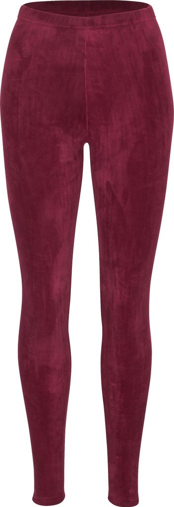Tobeni Damen Winter-Leggings mit Innenfleece-Futter Thermo-Legging extra Kuschelig Warm, Farbe:Rot, Grösse:S/M