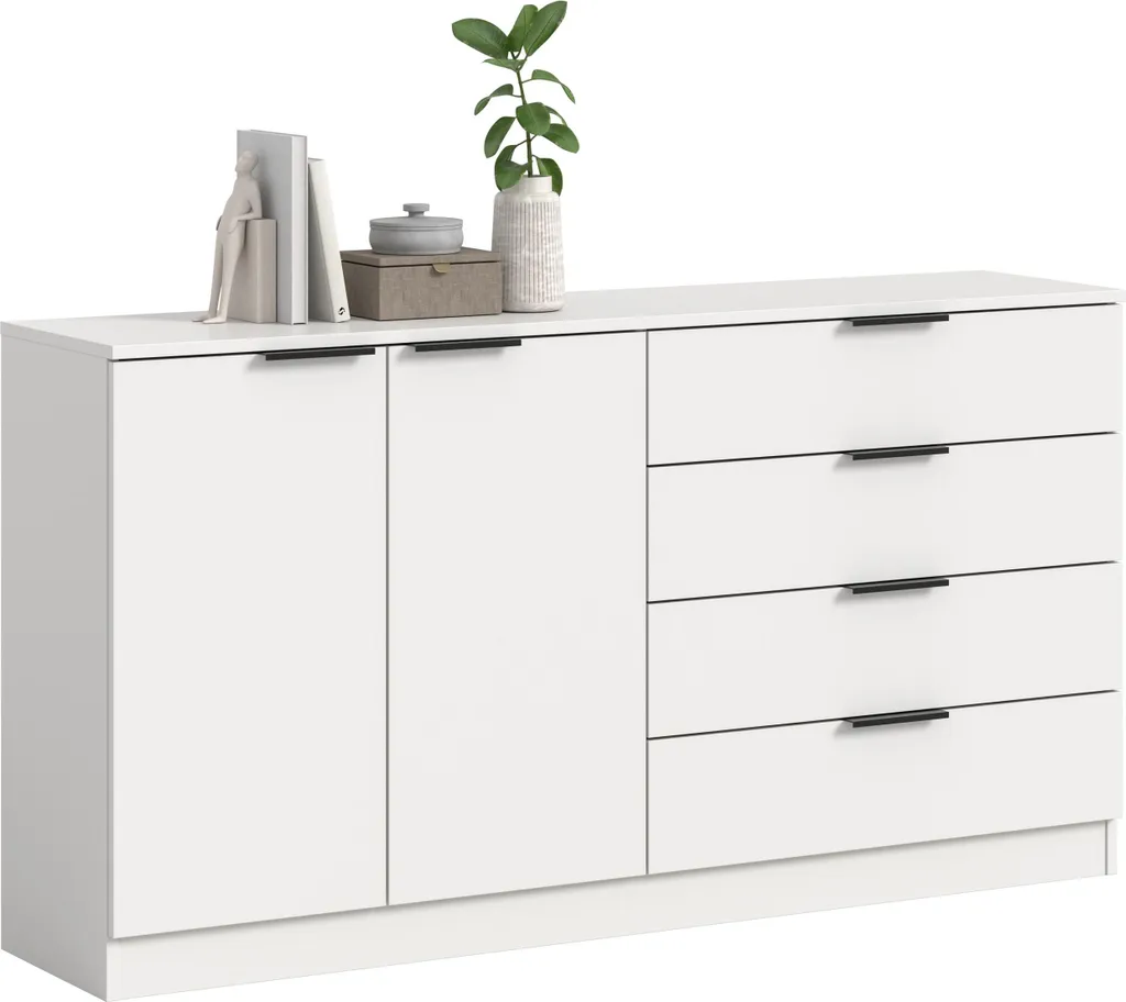 Meuble buffet pour salle à manger Kopenhagen avec 4 tiroirs et portes
