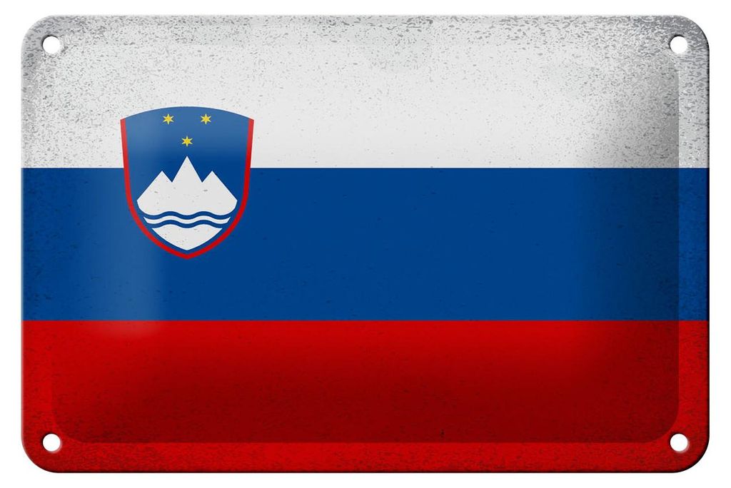 Blechschild Flagge Slowenien 18x12cm Flag Slovenia Vintage Dekoration
