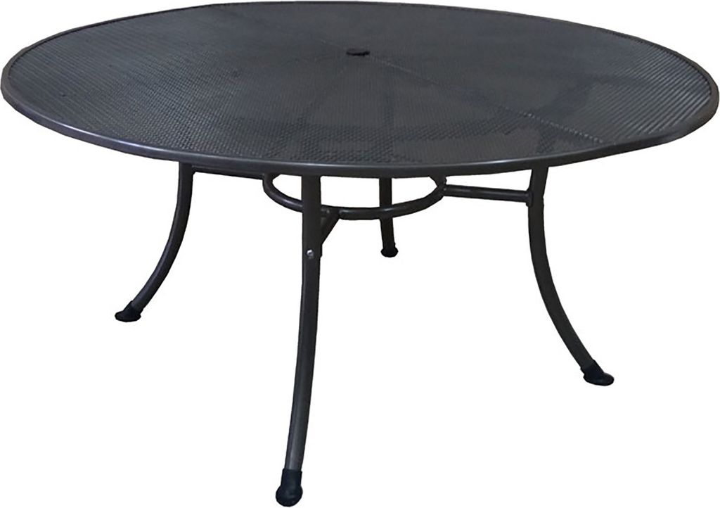 TPFGarden GARTENTISCH Roma 150cm rund mit Schirmloch aus Streckmetall