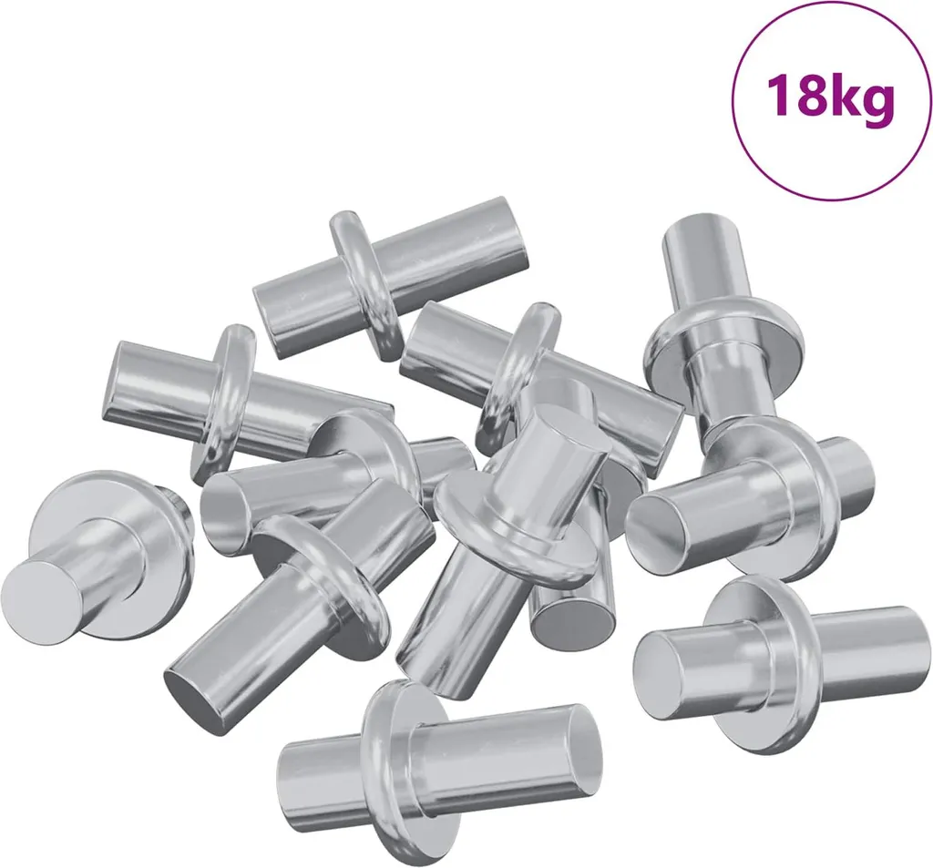 vidaXL Goupilles pour Étagères 4500 pcs en Acier Argent 8,6x8,6x14,6 mm