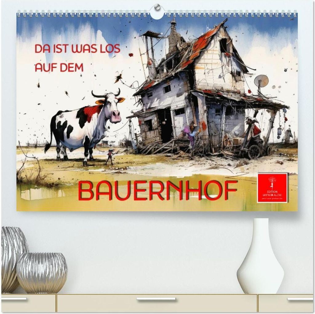 Da ist was los auf dem Bauernhof (hochwertiger Premium Wandkalender 2026 DIN A2 quer), Kunstdruck in Hochglanz