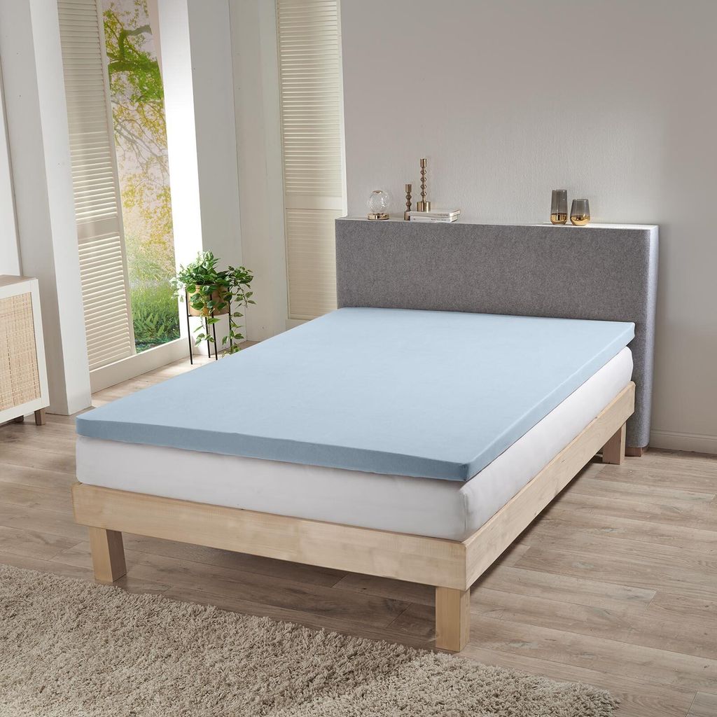 Bettwaren-Shop Jersey-Elasthan Topper Spannbettlaken Multi-Stretch 180x200 - 200x220 cm hellblau