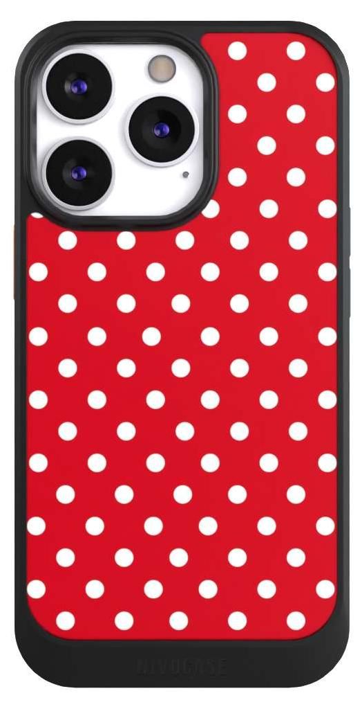 NIVOCASE Hülle für Apple iPhone 13 Pro Handyhülle NIVOcore Case Schwarz Polka Dots Punkte Retro