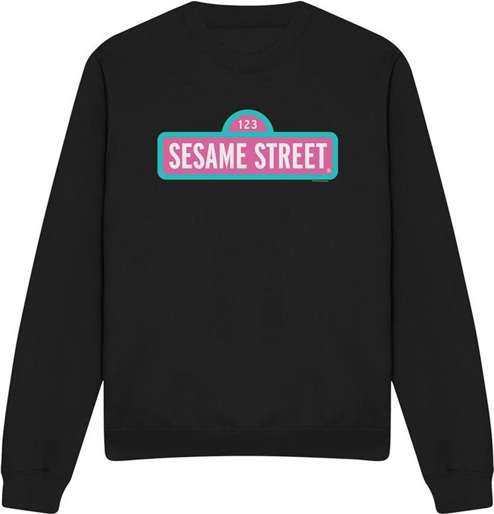Sesame Street - Logo Sweatshirt für Herren/Damen Uni TV20098 (S) (Schwarz)