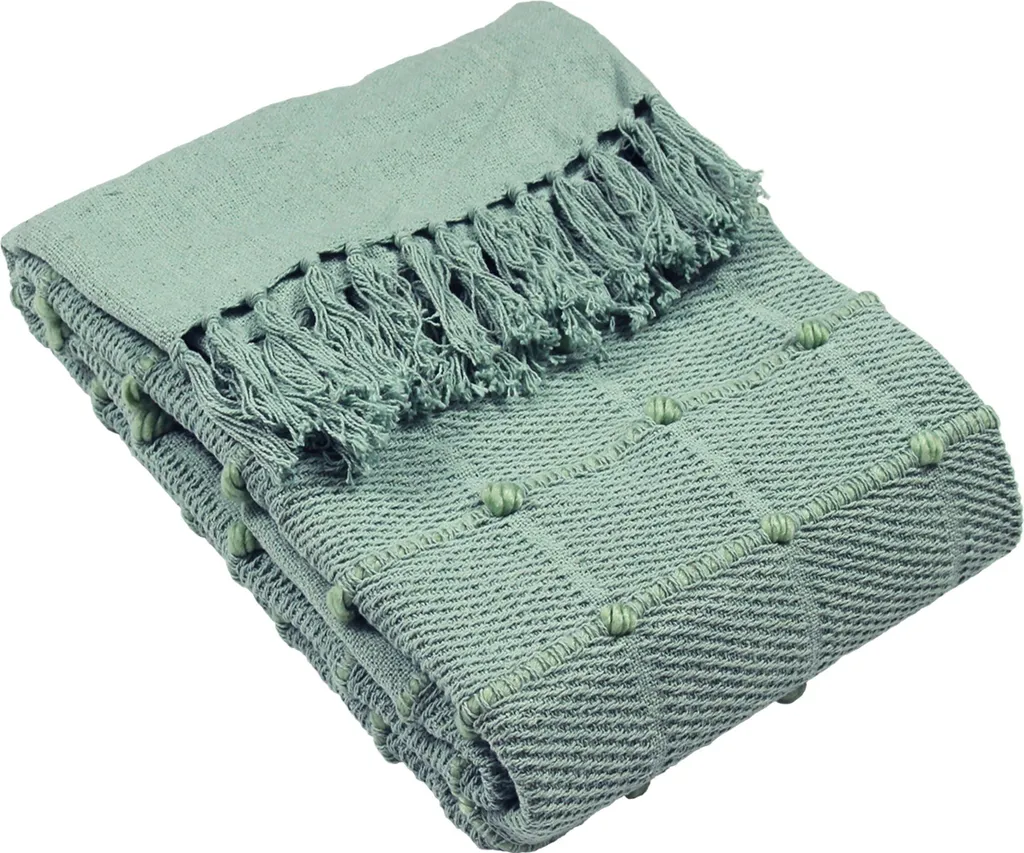 Jeté de lit Motti Furn RV1904 Vert Marin - Plaid Déco Taille Unique