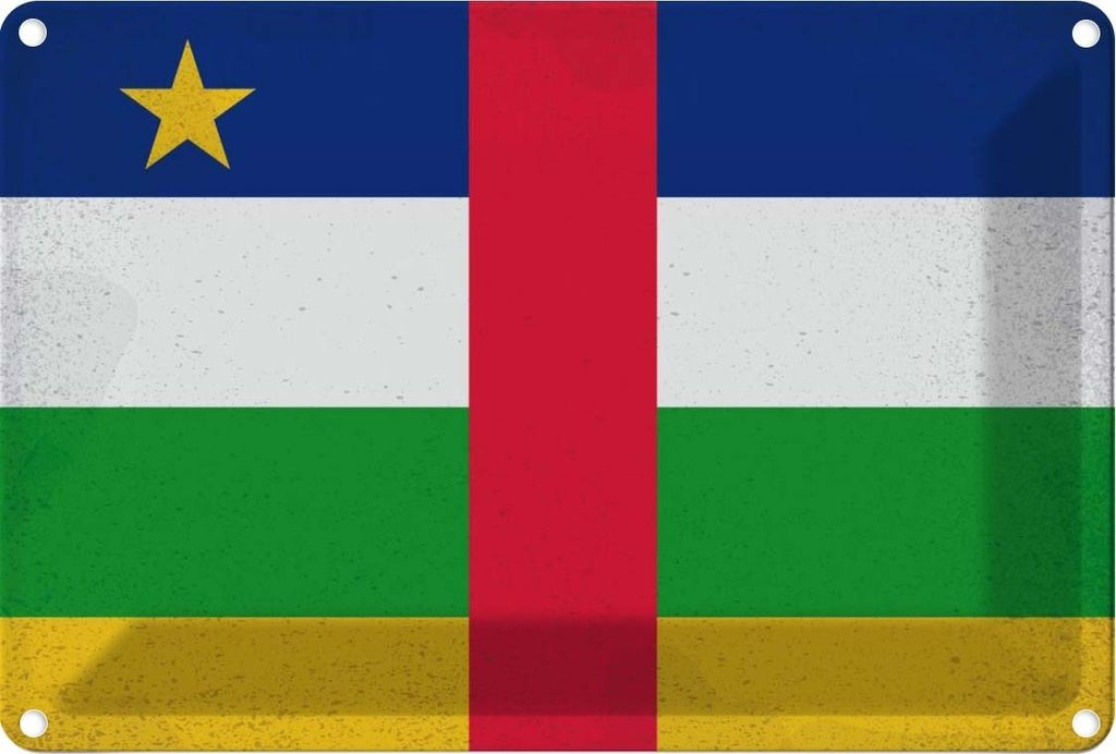 vianmo Blechschild 12x18 cm Zentralafrikanische Republik VI Flagge Fahne Wappen