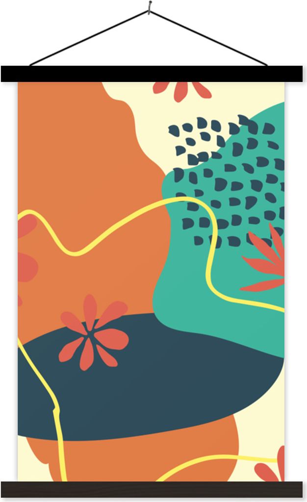 MuchoWow Textilposter Sommer - Flecken - Pastell 120x180 cm mit schwarzem Rahmen - Fotos