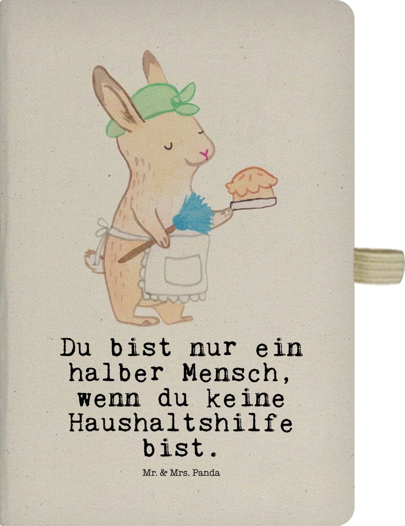 Mr. & Mrs. Panda Tagebuch Haushaltshilfe Herz - Transparent - Geschenk, Putzfrau, Reinigungskraft, Lustig, Reisetagebuch, Journal, Adressbuch, Witz...