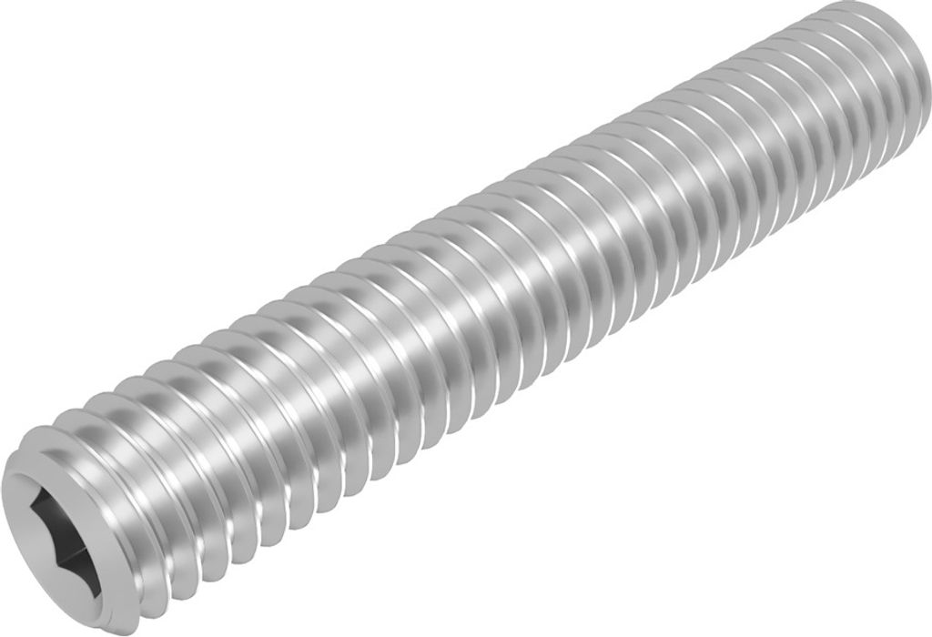 SECCARO Gewindestift mit Ringschneide M6 x 35 mm, Edelstahl V2A VA A2, DIN 916 / ISO 4029, Innensechskant, 20 Stück