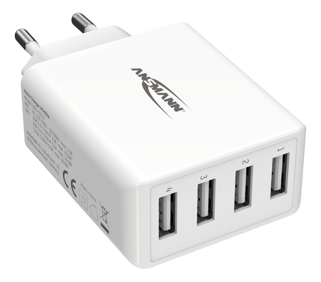 ANSMANN USB Ladegerät 30 W mit USB Schnellladung Produktbild 