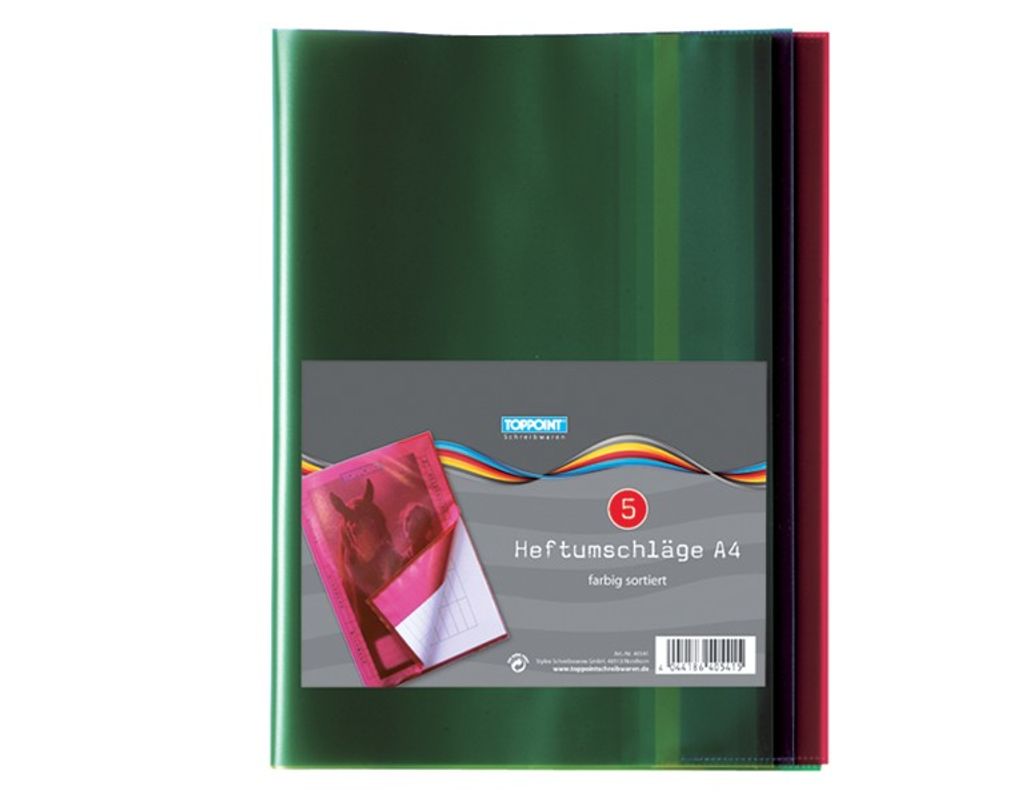 5 Heftumschläge DIN A4 verschiedene Farben Produktbild 