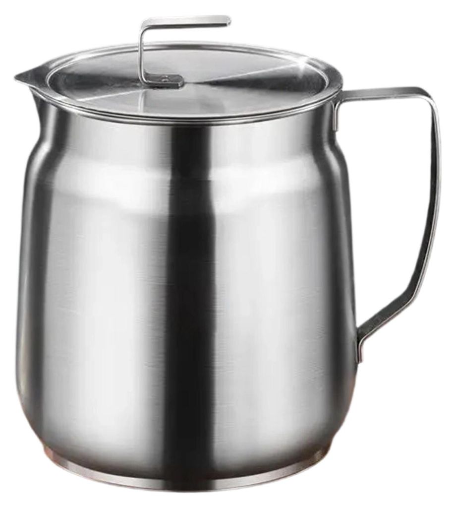 Ölfilterbehälter aus Edelstahl mit feinem Sieb, 1500/2000 ml, hitzebeständig, zum Braten, zur Aufbewahrung von Fett und Schmalz, rostfrei, viels...