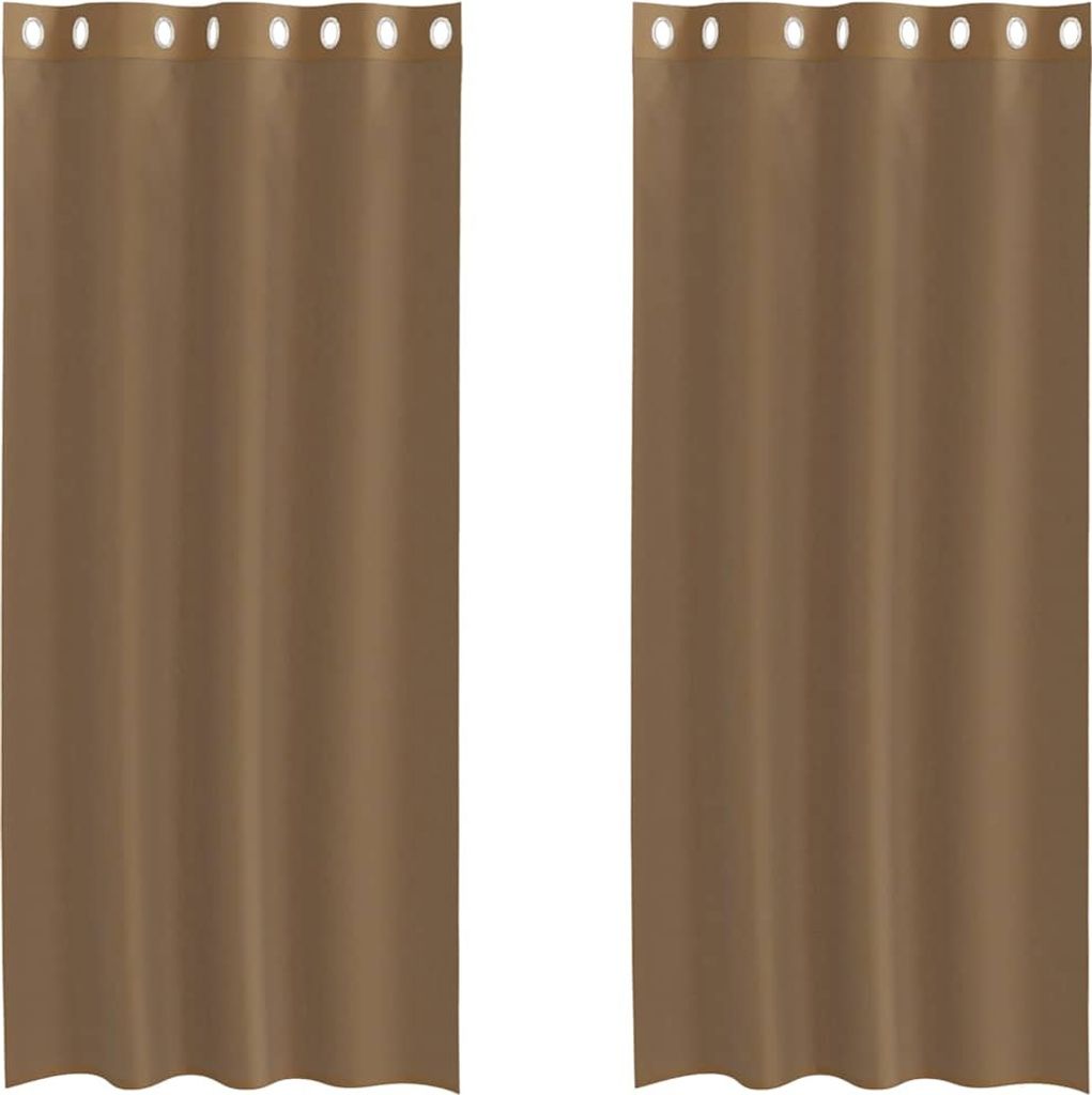 Voile Vorhänge mit Ösen 2 Stk. Hellbraun