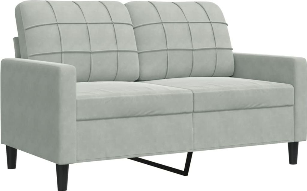 vidaXL 2-Sitzer-Sofa Hellgrau 120 cm Samt