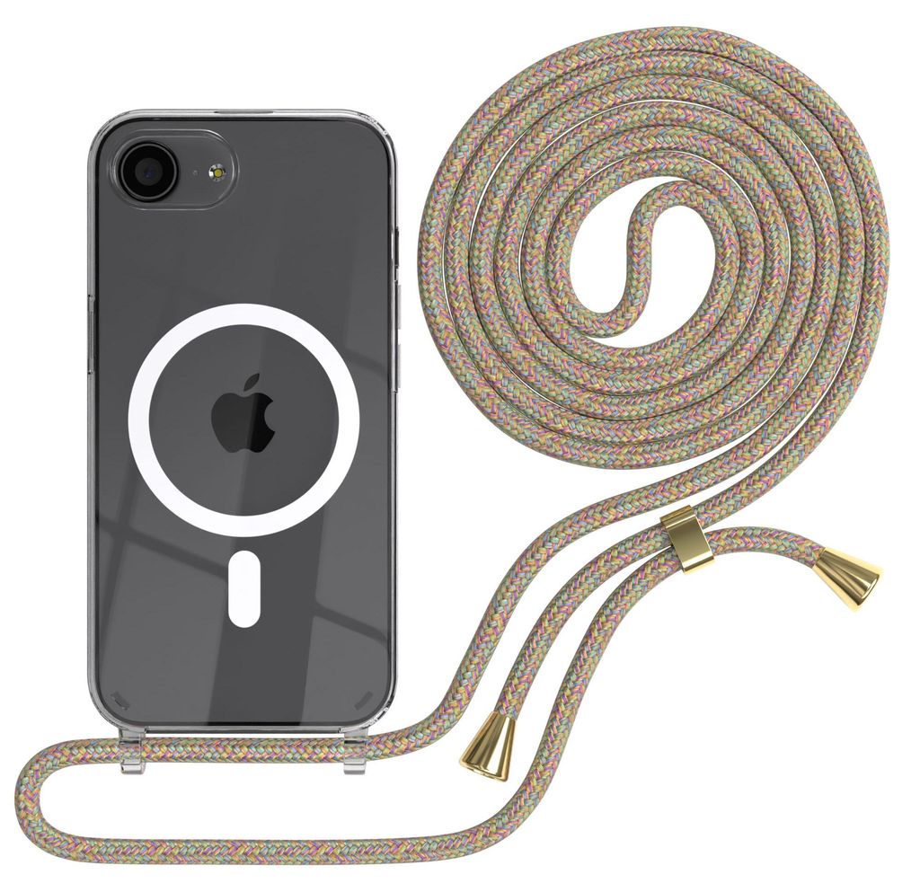 EAZY CASE - Handykette kompatibel mit Apple iPhone 17e, Kette zum Umhängen, Handyhülle stoßfest, Silikonhülle mit Band, Transparente Hülle, Ba...