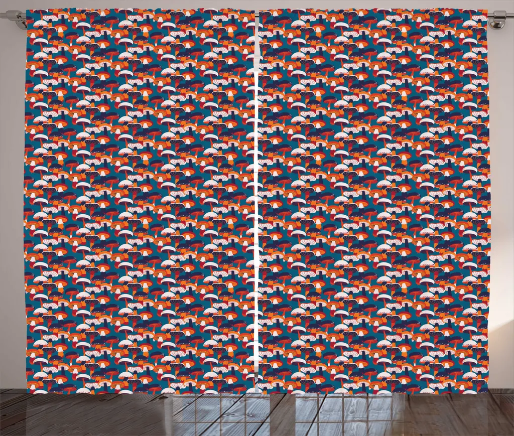 ABAKUHAUS Rideau Champignon Rustique 280x225cm - Salon Multicolor