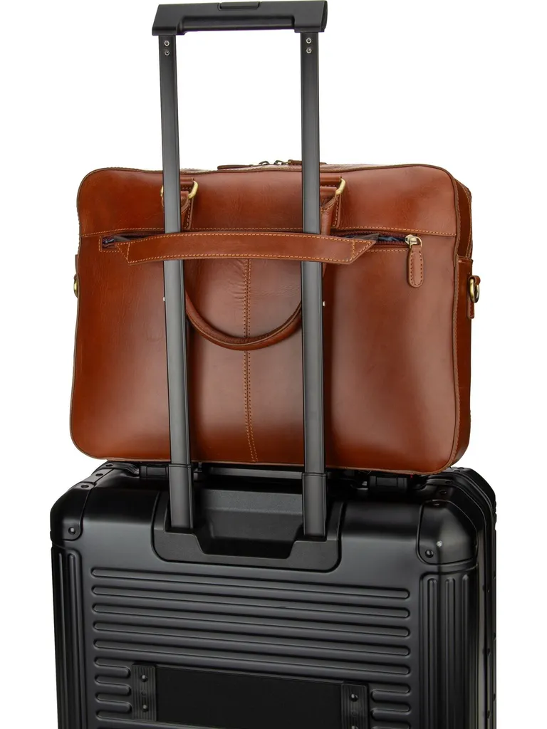Sac Ordinateur Portable Cuir Cognac bugatti avec Compartiments Business - 18