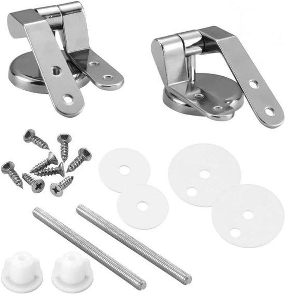 Ersatzscharniere – Reparaturset für feste Scharniere im Badezimmer – Scharnier aus Zinklegierung für WC-Deckel mit Schrauben – Zubehör