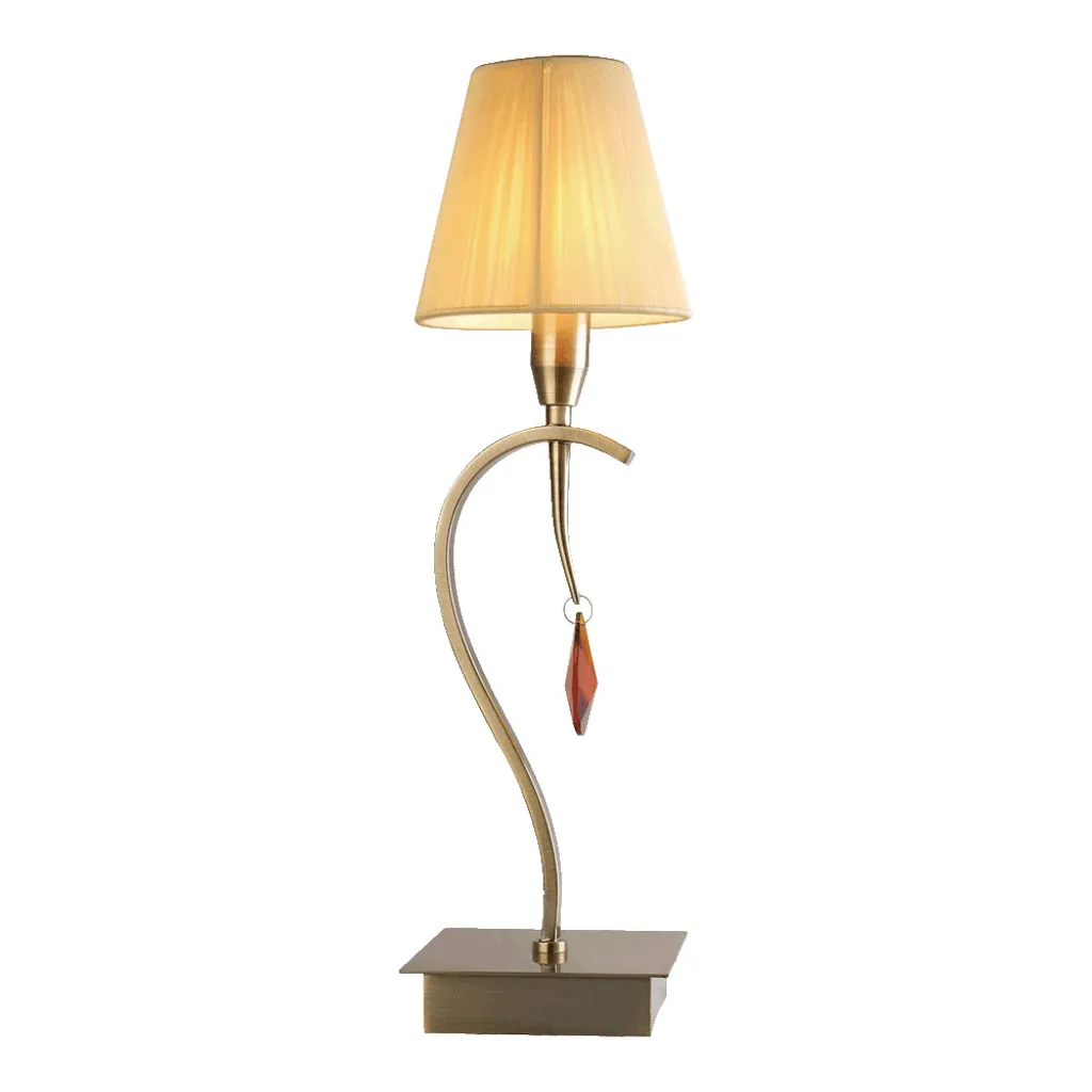 Lampe à poser salon OXFORD pour ambiance chaleureuse en laiton et beige