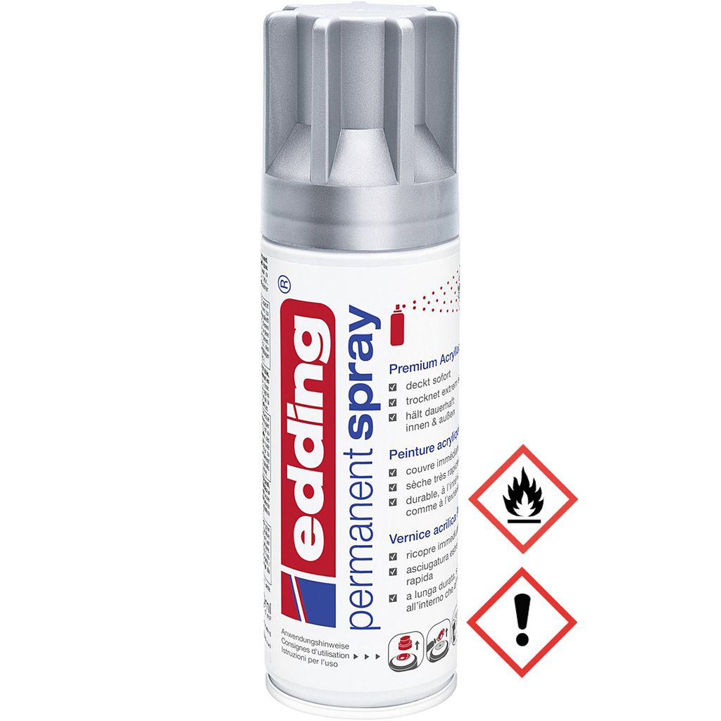 EDDING Permanent Spray 5200 silber seidenmatt 200ml Produktbild 