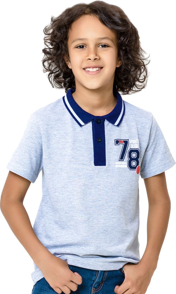Jungen-T-Shirt Polo 78  - Graumeliert - 164 Produktbild 