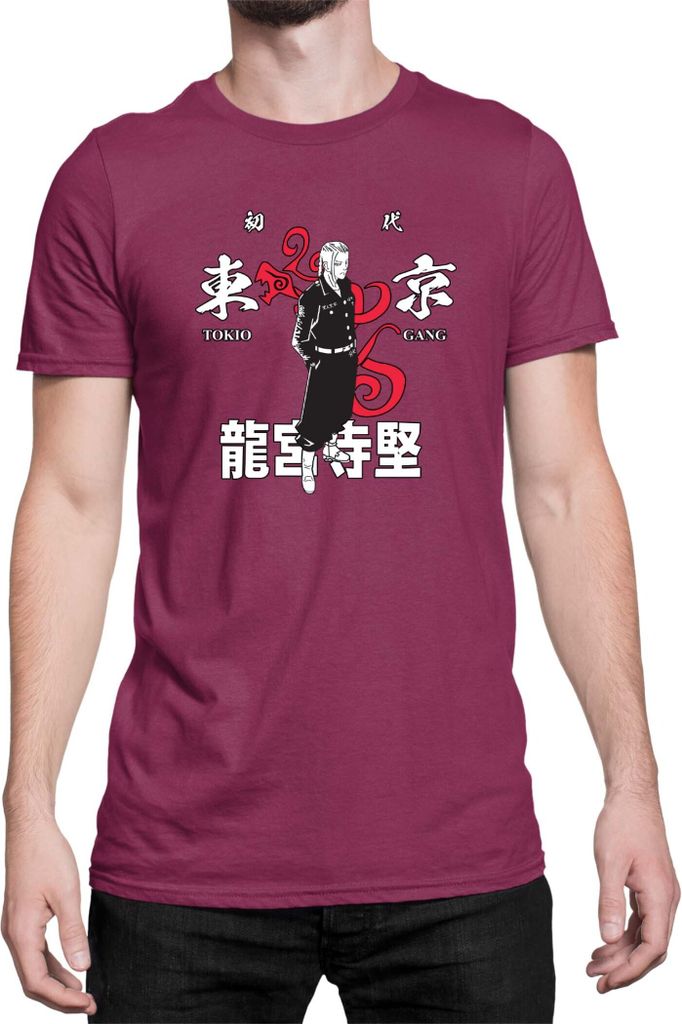 Herren T-Shirt Japan Anime Manga Tokyo Gang, Man S / Burgundy