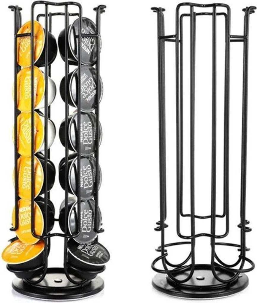 Lot de 24 tasses avec porte-tasses pivotant 360° - Gain de place