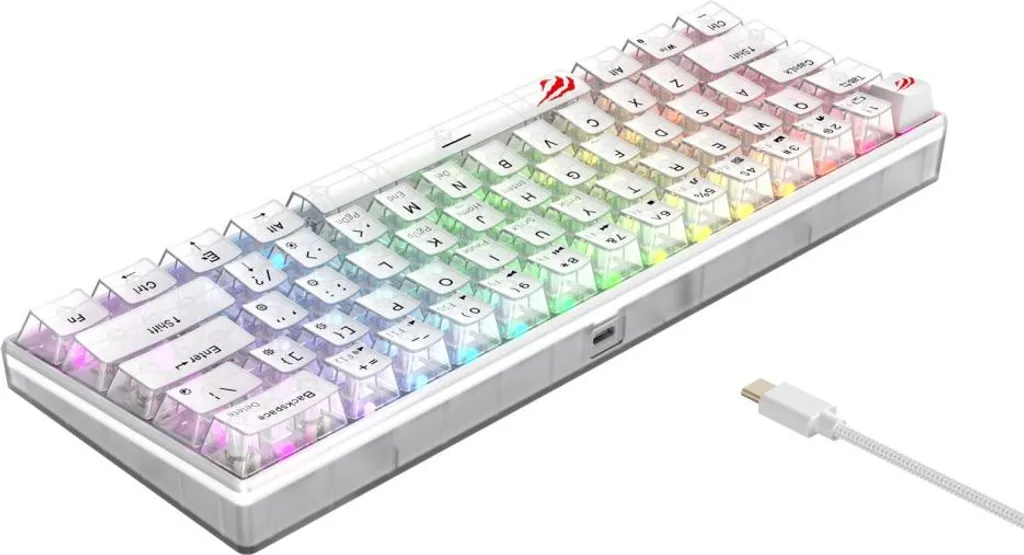 Clavier Gamer Mécanique Transparent Havit KB903L Blanc pour PC et Mac
