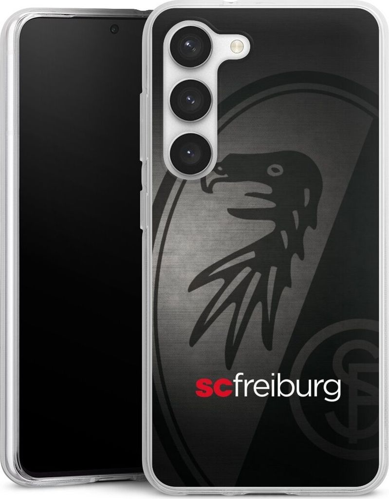 DeinDesign Handyhülle für Samsung Galaxy S23 Silikon Hülle Case Smartphone Schutzhülle Metallic Look Offizielles Lizenzprodukt SC Freiburg