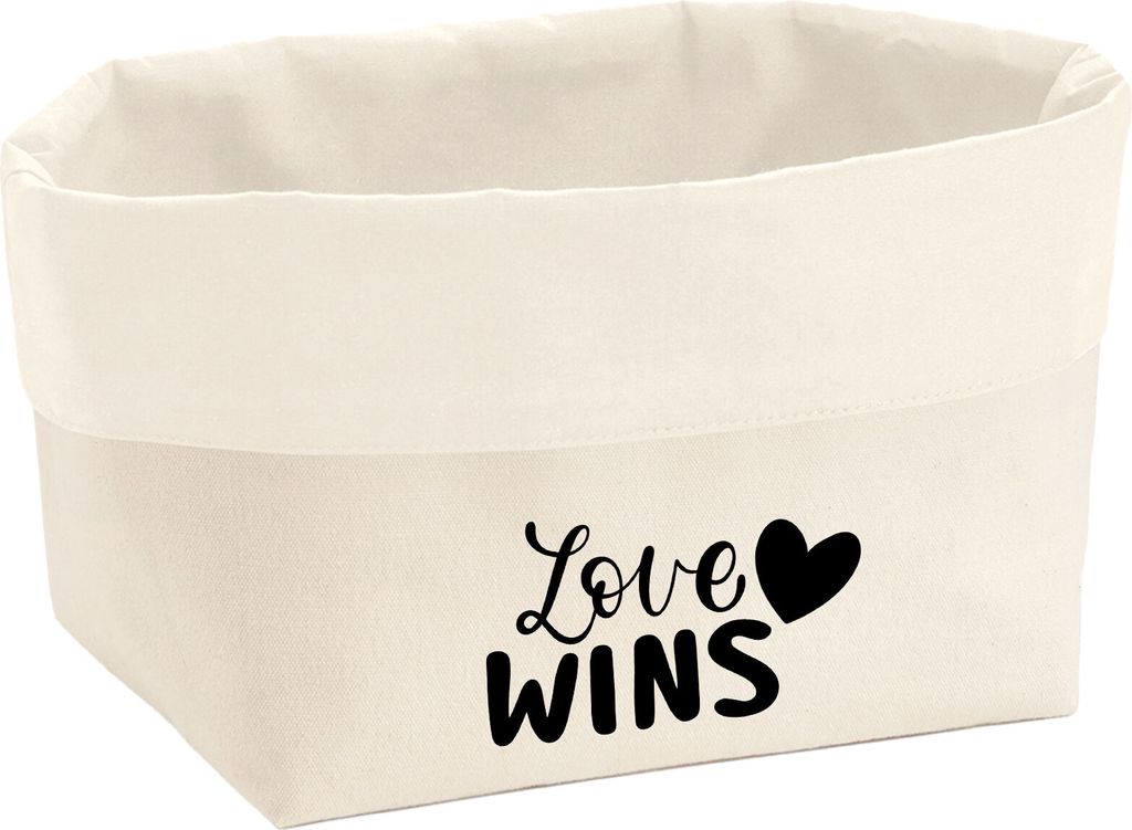 Huuraa Organizer Love wins Herz 3 Liter Medium Canvas Baumwolle Utensilo Geschenkidee