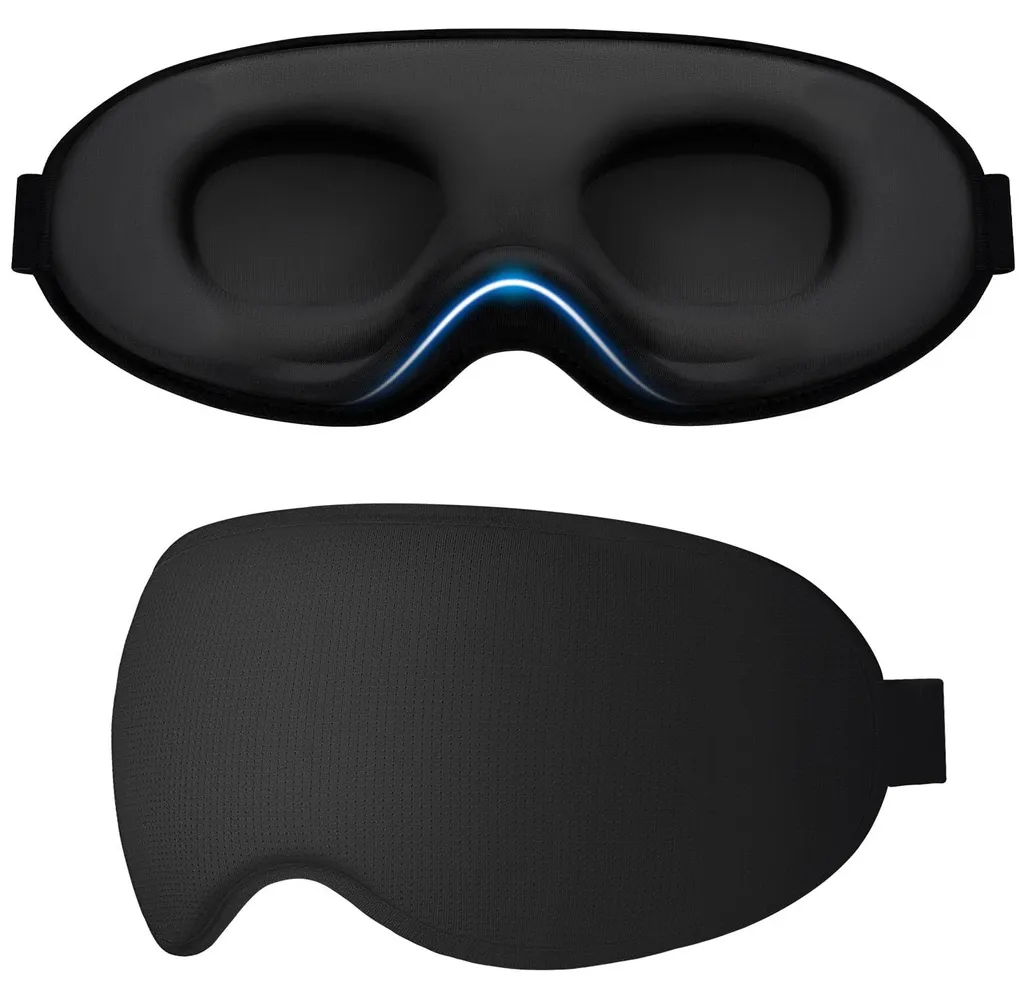 Masque de sommeil pour voyager en avion et dormir sur le côté - Noir 3D