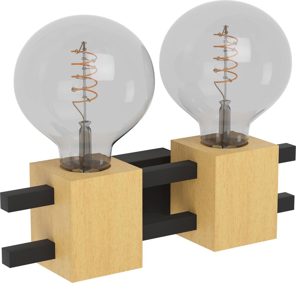 EGLO Wandleuchte innen Levantara, Wandlampe 2-flammig für Flur und Wohnzimmer, Wandbeleuchtung, Wand-Lampe mit E27