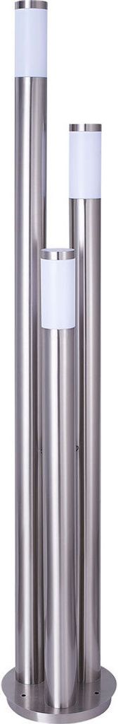 LED Stehlampe, Edelstahl silber, 3-Säulen, H 170 cm