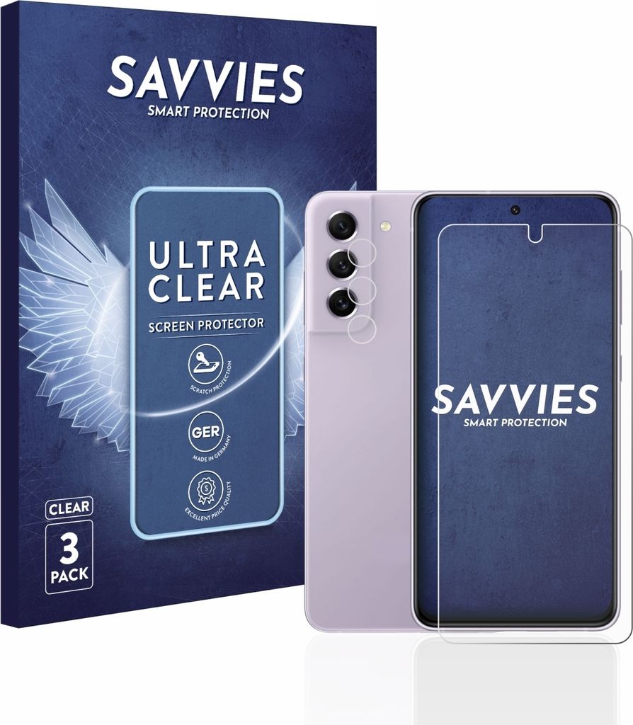 6x Für Samsung Galaxy S21 FE 5G (Display+Kamera) Schutzfolie Savvies Displayschutz Display Schutz Folie Klar Transparent