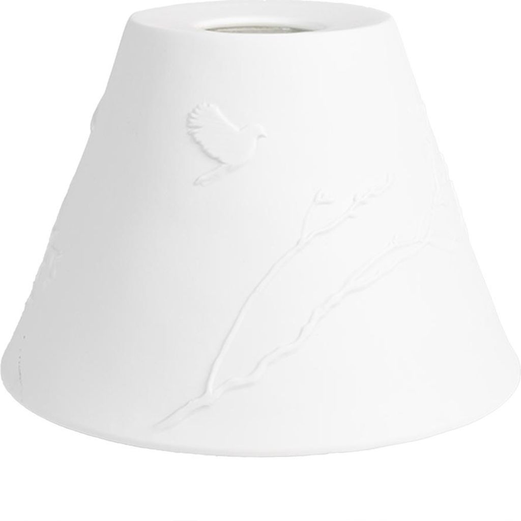 Clayre & Eef Pendelleuchten-Schirm Ø 15x10 cm Weiß Porzellan Vögel auf Zweigen